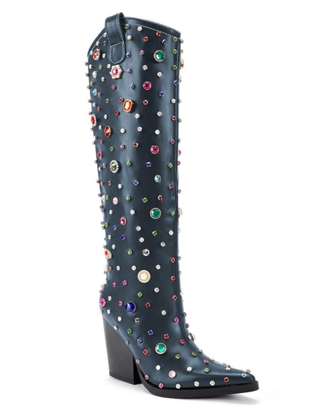 Azalea Wang Fuji Embellished Western Boot NIB Size 8